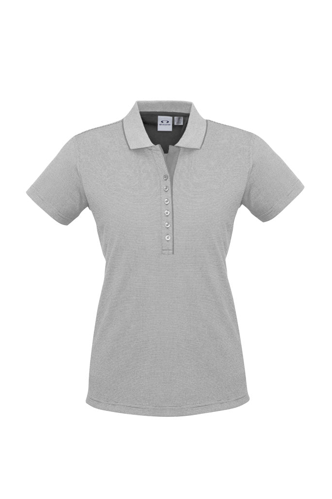 Shadow Womens Short Sleeve Polo Silver Grey front view