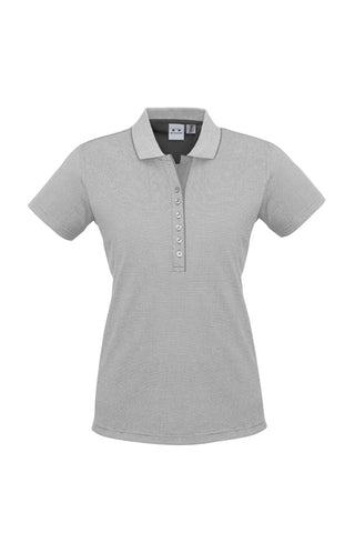 Shadow Womens Short Sleeve Polo Silver Grey front view