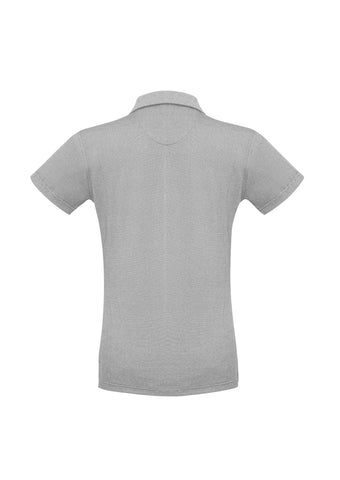 Shadow Womens Short Sleeve Polo Silver Grey back view