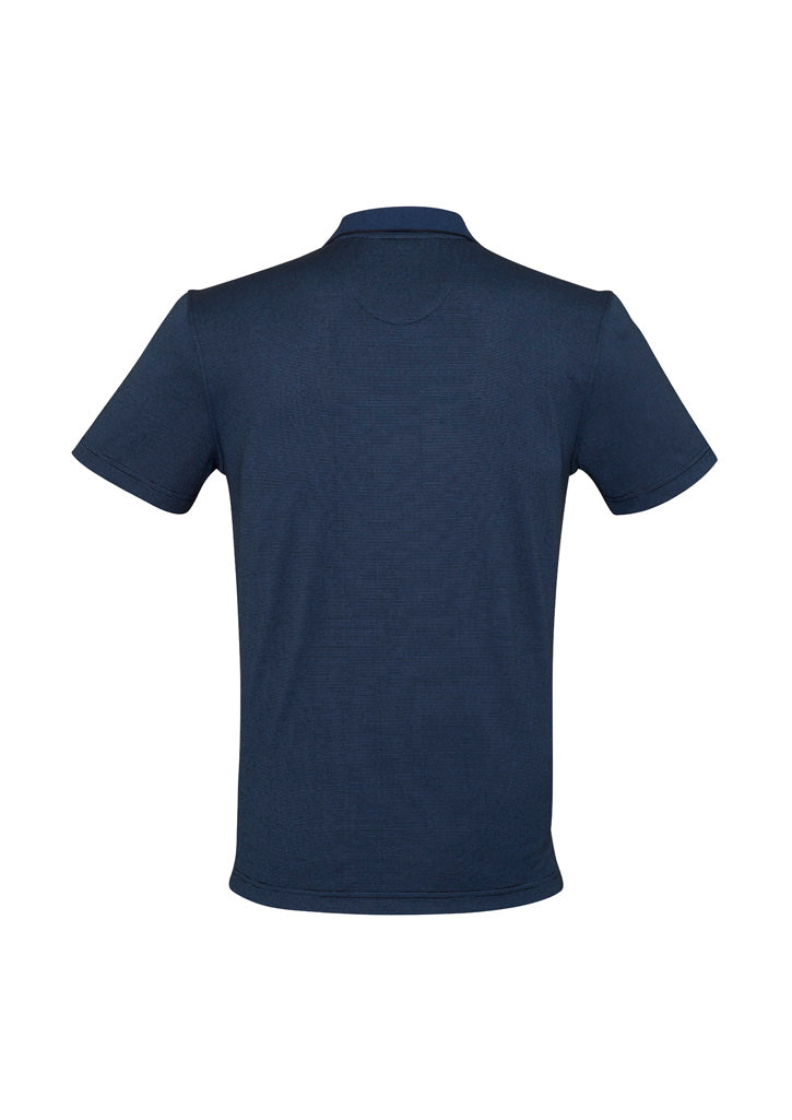 Shadow Mens Short Sleeve Polo Carbon Blue back view