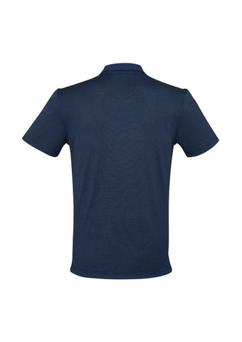 Shadow Mens Short Sleeve Polo Carbon Blue back view