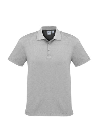 Shadow Mens Short Sleeve Polo Silver Grey front view