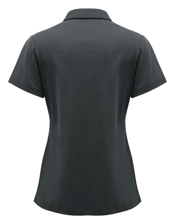 Lotus Womens Short Sleeve Polo Charcoal back view