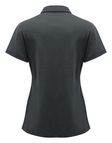 Lotus Womens Short Sleeve Polo Charcoal back view