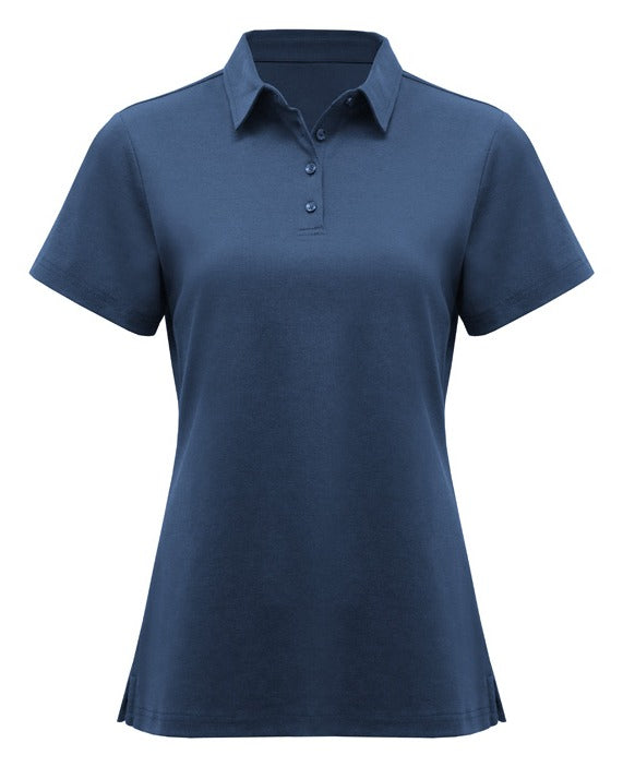 Lotus Womens Short Sleeve Polo Mineral Blue front view