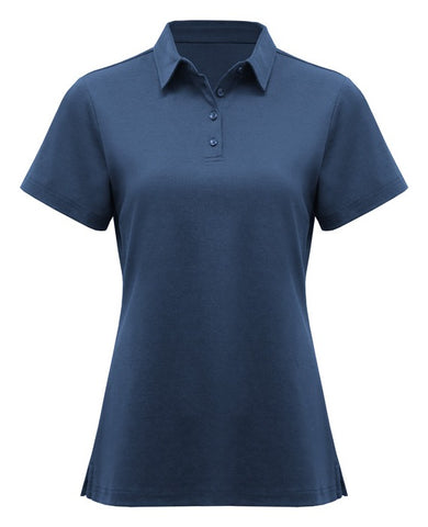 Lotus Womens Short Sleeve Polo Mineral Blue front view