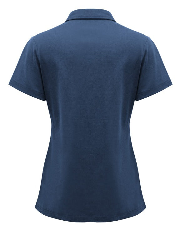 Lotus Womens Short Sleeve Polo Mineral Blue back view