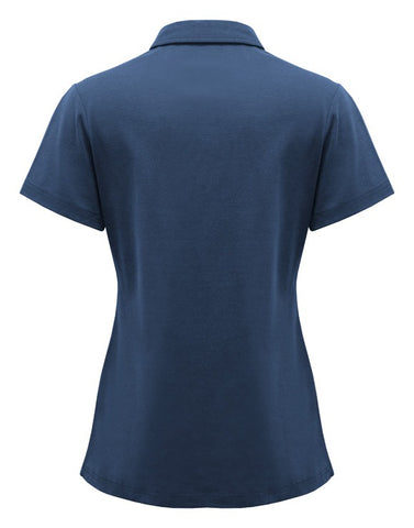 Lotus Womens Short Sleeve Polo Mineral Blue back view