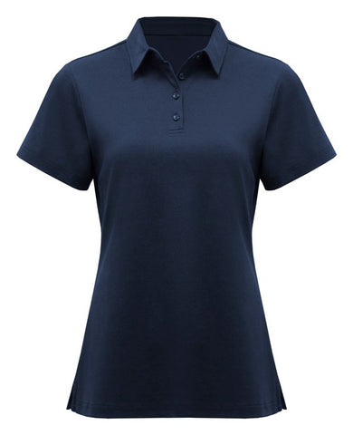 Lotus Womens Short Sleeve Polo Navy front view