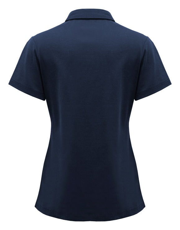 Lotus Womens Short Sleeve Polo Navy back view