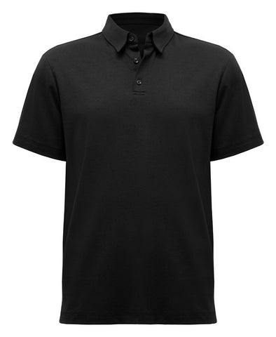 Lotus Mens Short Sleeve Polo Black front view