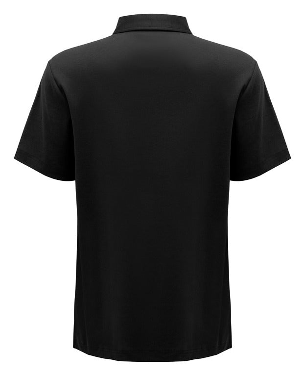 Lotus Mens Short Sleeve Polo Black back view