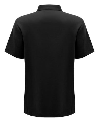 Lotus Mens Short Sleeve Polo Black back view