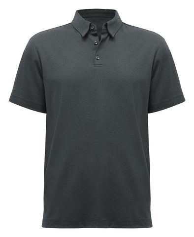 Lotus Mens Short Sleeve Polo in Charcoal