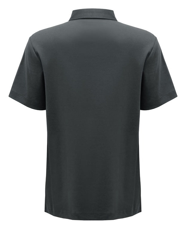 Lotus Mens Short Sleeve Polo Charcoal back view