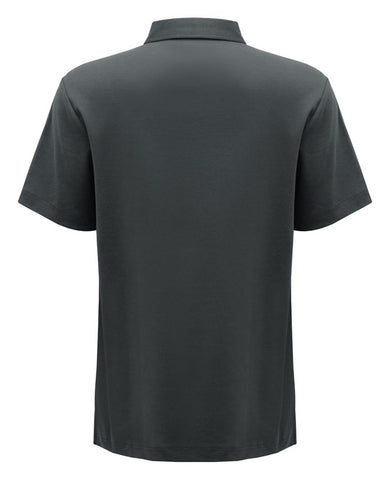 Lotus Mens Short Sleeve Polo Charcoal back view