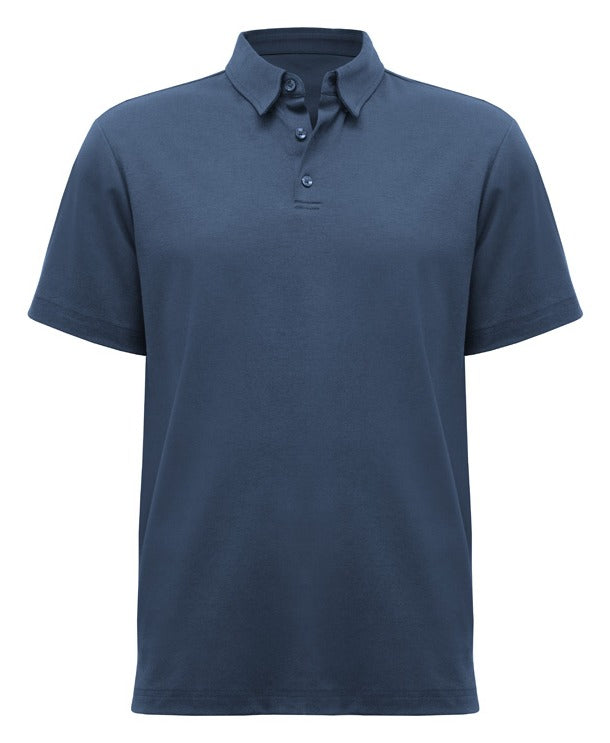 Lotus Mens Short Sleeve Polo Mineral Blue front view