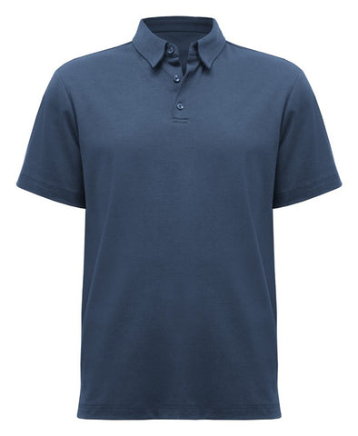 Lotus Mens Short Sleeve Polo Mineral Blue front view