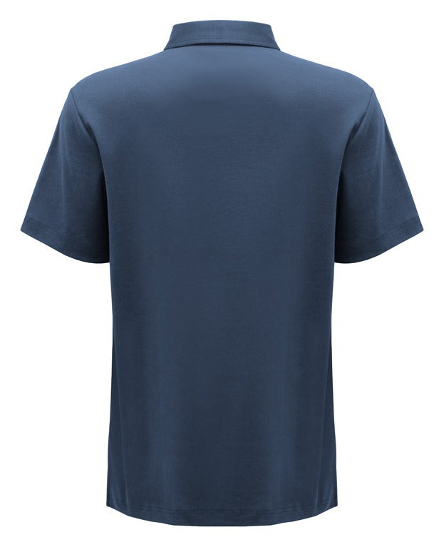 Lotus Mens Short Sleeve Polo Mineral Blue back view