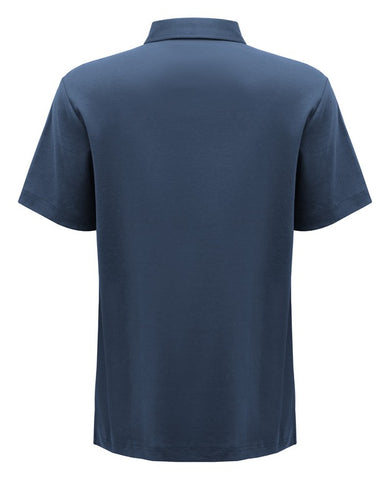 Lotus Mens Short Sleeve Polo Mineral Blue back view