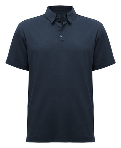 Lotus Mens Short Sleeve Polo Navy front view