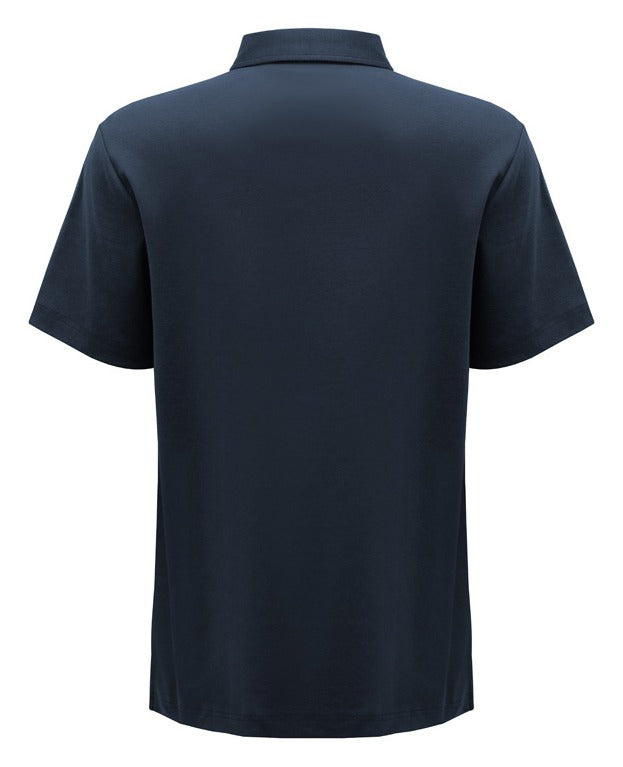 Lotus Mens Short Sleeve Polo Navy back view