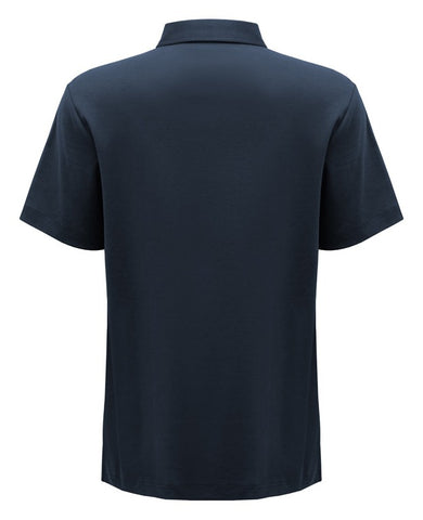 Lotus Mens Short Sleeve Polo Navy back view