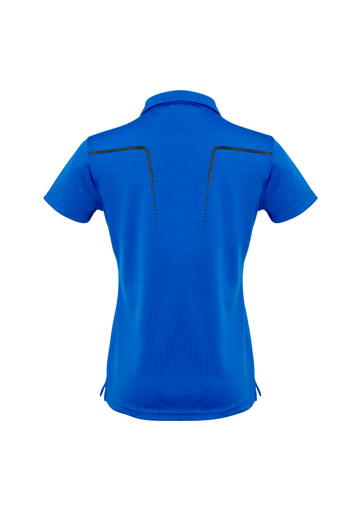 Cyber Womens Short Sleeve Polo Royal/Silver back view
