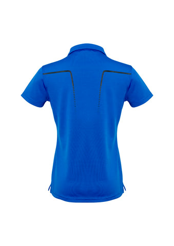 Cyber Womens Short Sleeve Polo Royal/Silver back view