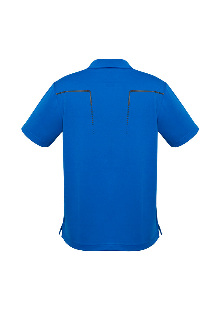Cyber Mens Short Sleeve Polo Royal/Silver back view