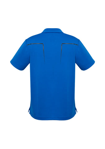 Cyber Mens Short Sleeve Polo Royal/Silver back view