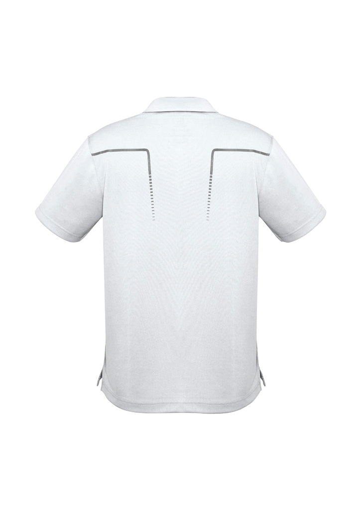 Cyber Mens Short Sleeve Polo White/Silver back view