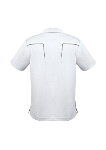 Cyber Mens Short Sleeve Polo White/Silver back view