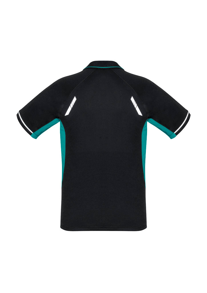 Renegade Kids Short Sleeve Polo Black/Teal/Silver back view