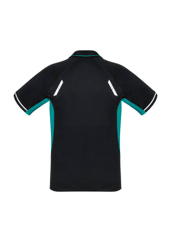 Renegade Kids Short Sleeve Polo Black/Teal/Silver back view