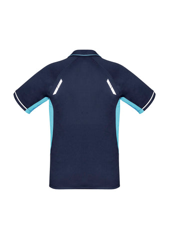 Renegade Kids Short Sleeve Polo Navy/Sky/Silver back view