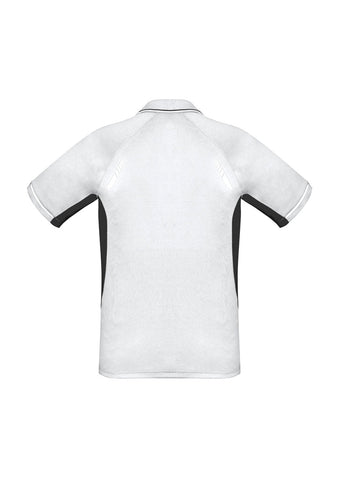 Renegade Kids Short Sleeve Polo White/Black/Silver back view