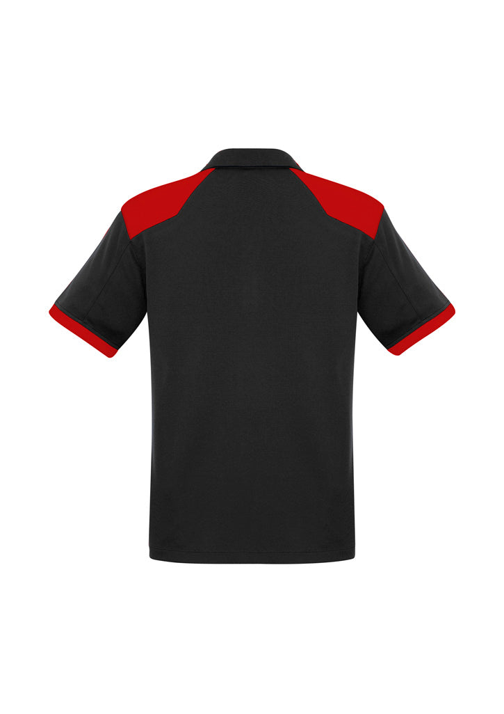 Rival Mens Short Sleeve Polo Black/Red back view