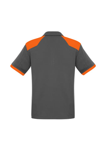 Rival Mens Short Sleeve Polo Grey/Orange back view