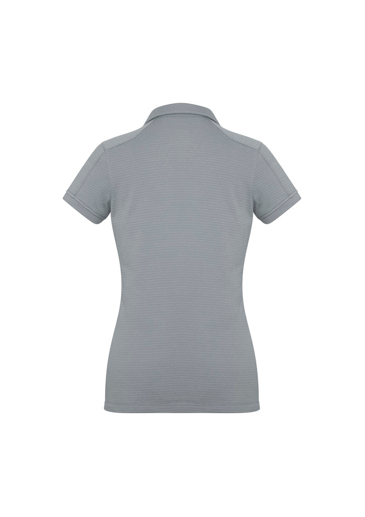 Profile Womens Short Sleeve Polo Silver back view