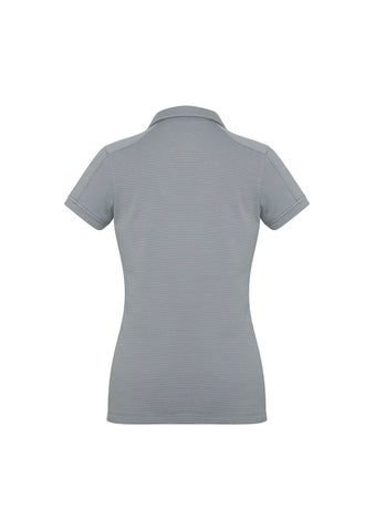 Profile Womens Short Sleeve Polo Silver back view
