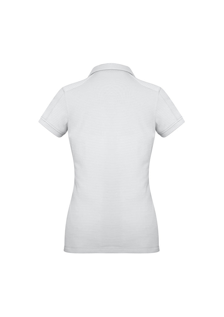 Profile Womens Short Sleeve Polo White back view