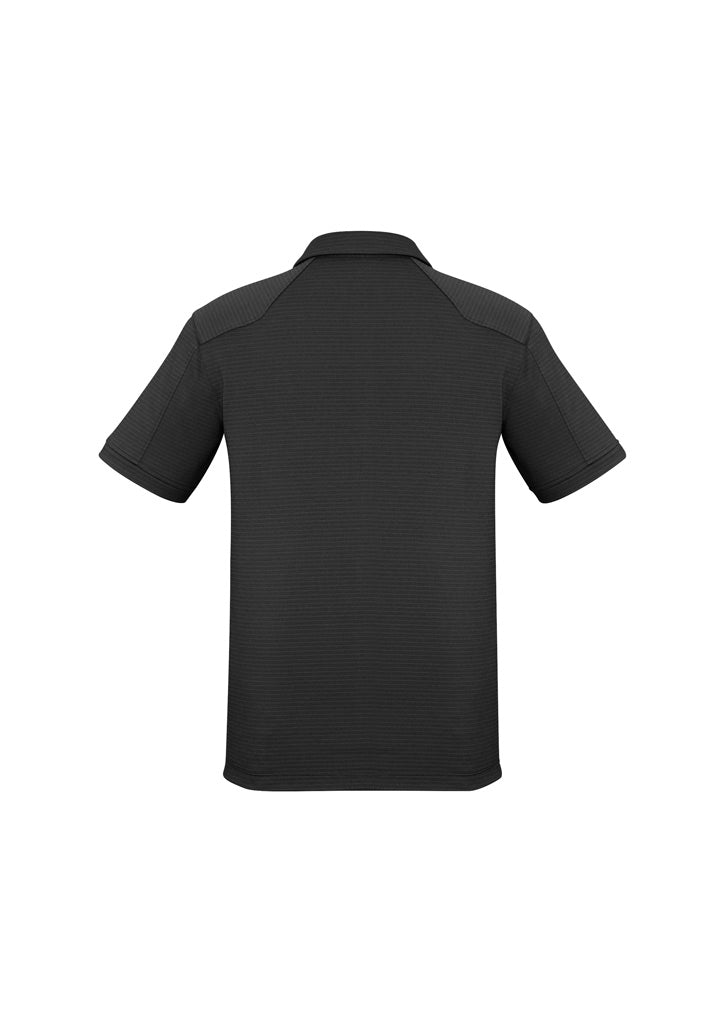 Profile Mens Short Sleeve Polo Black back view