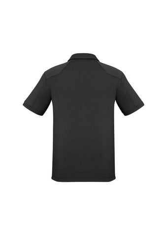 Profile Mens Short Sleeve Polo Black back view