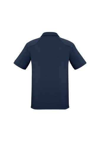 Profile Mens Short Sleeve Polo Navy back view