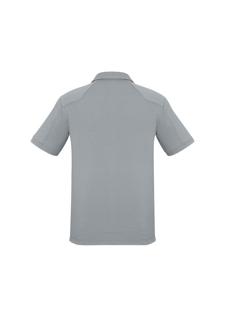 Profile Mens Short Sleeve Polo Silver back view