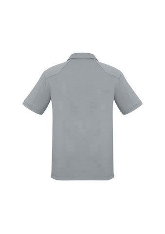 Profile Mens Short Sleeve Polo Silver back view