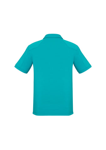 Profile Mens Short Sleeve Polo Teal back view