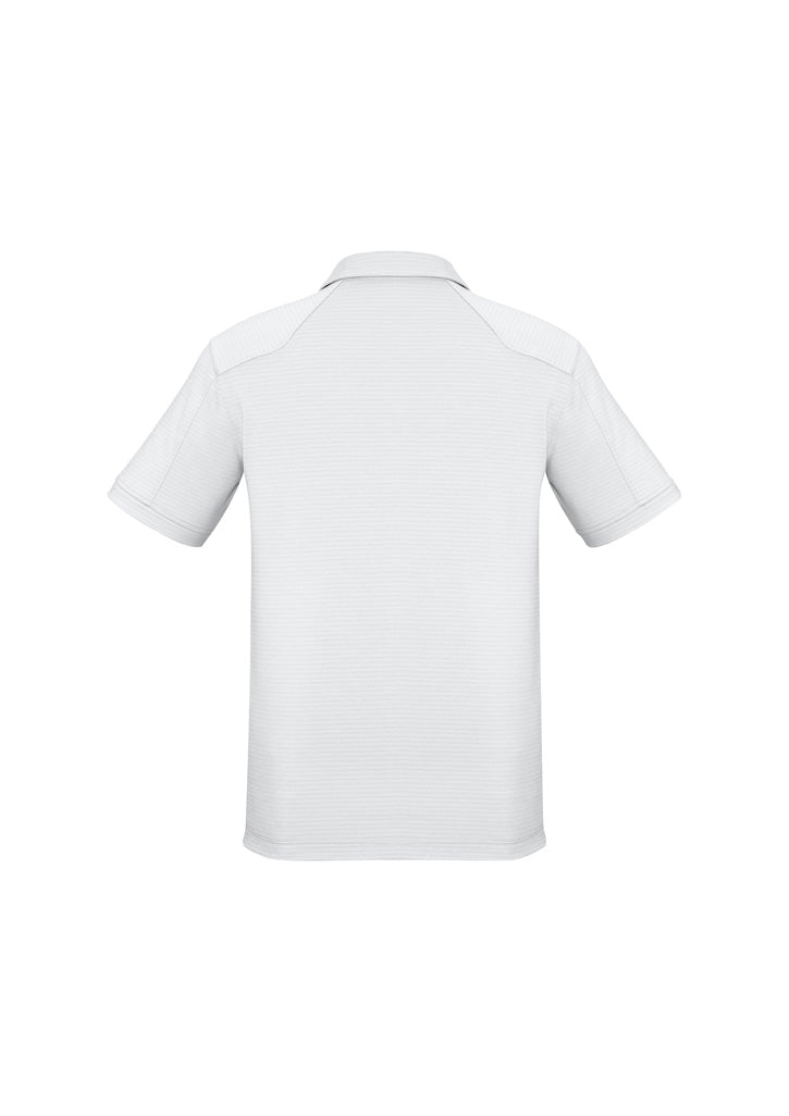 Profile Mens Short Sleeve Polo White back view