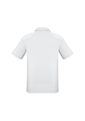 Profile Mens Short Sleeve Polo White back view